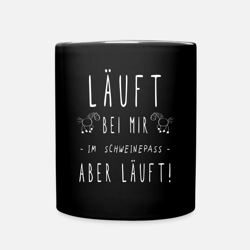 Schweinepass Islandpferd Pferde Sprüche - Tasse einfarbig - Schwarz