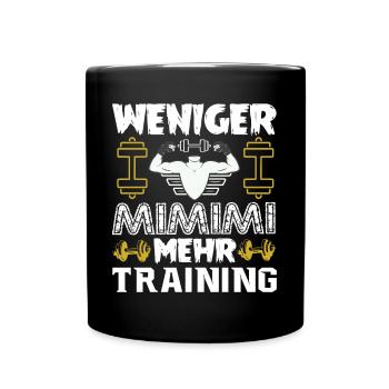 Gym Fitnessstudio Sport Kraftsport Bodybuilding - Tasse einfarbig - Schwarz - Vorne