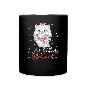 Engagement cat - Full Colour Mug - black - Front