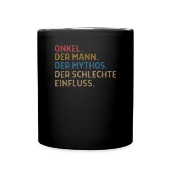 Lustige Onkel Sprüche und Geschenke - Tasse einfarbig - Schwarz - Vorne