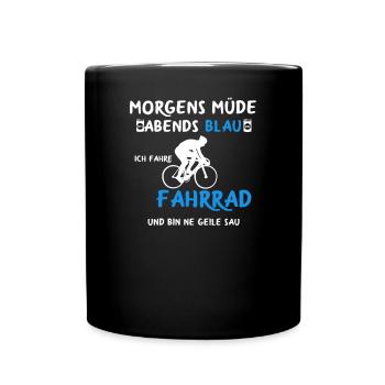Fahrrad fahrer Fahrradtour Radtour MTB Drahtesel - Tasse einfarbig - Schwarz - Vorne