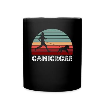 Canicross Retro - Tasse einfarbig - Schwarz - Vorne