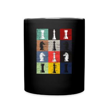 Pièces d'échecs - Mug uni - noir - Devant