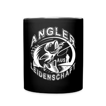 Angeln Anglerspruch lustiger Angler Spruch Fischer - Tasse einfarbig - Schwarz - Vorne