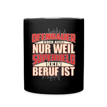 Ofenbauer Superheld - Tasse einfarbig - Schwarz - Vorne
