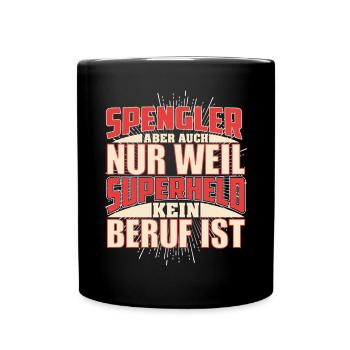 Spengler Superheld - Tasse einfarbig - Schwarz - Vorne