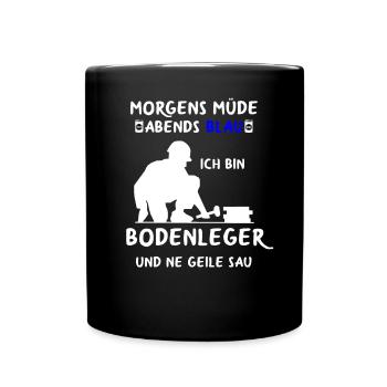 Bodenleger Fußbodenleger Teppichleger Handwerker - Tasse einfarbig - Schwarz - Vorne