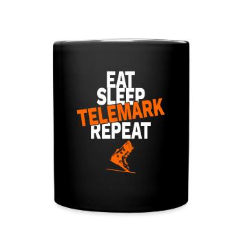 Telemark skiing nordic ski gift - Full Colour Mug - black - Front