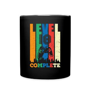 Level 18 Complete 18 years 18 years 18 birthday - Full Colour Mug - black - Front