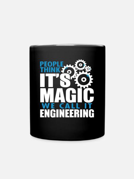 People Think It's Magic We Call It Engineering - Full Colour Mug - black