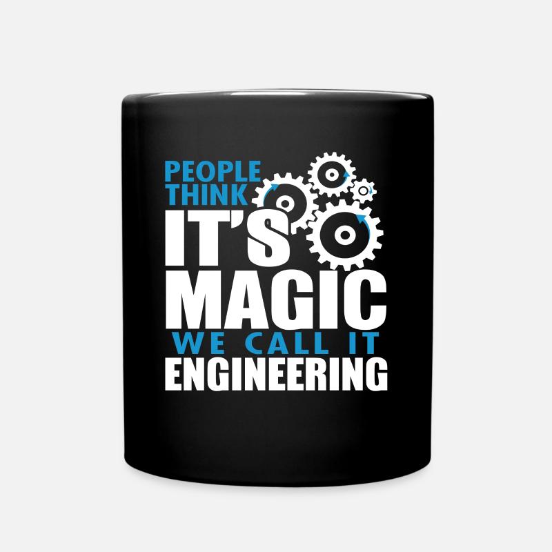 People Think It's Magic We Call It Engineering - Full Colour Mug - black