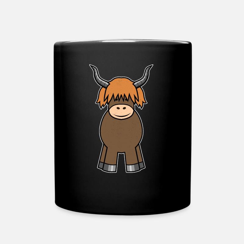 Scottish highland cattle highland cow - Full Colour Mug - black