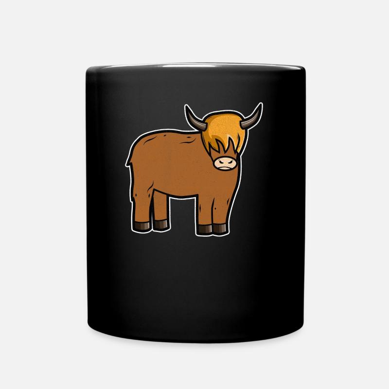 Schottisches Hochlandrind Highlander - Tasse einfarbig - Schwarz