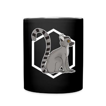 Lemur monkey - Full Colour Mug - black - Front