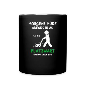 Platzwart Groundsman Greenkeeper Campingplatz - Tasse einfarbig - Schwarz - Vorne