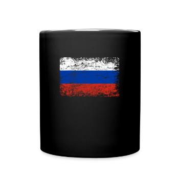 Russia Russian flag flag used-look - Full Colour Mug - black - Front