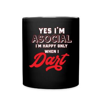 Darts Dart - Tasse einfarbig - Schwarz - Vorne