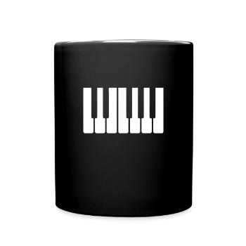 Piano / Klavier - Tasten - Tasse einfarbig - Schwarz - Vorne