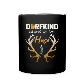 Dorfkind - Tasse einfarbig - Schwarz - Vorne