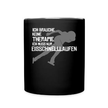 Eisschnelllauf Eislaufen Eissport - Tasse einfarbig - Schwarz - Vorne