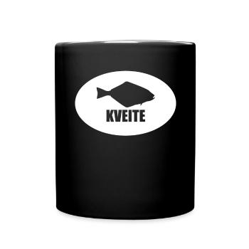 Kveite Halibut Outline I Norway Fishing Iceland - Full Colour Mug - black - Front