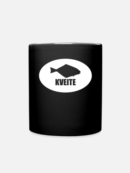 Kveite Heilbutt Umriss I Norwegen Angeln Island - Tasse einfarbig - Schwarz