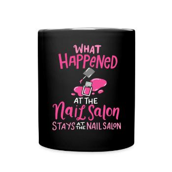 Nageldesignerin Naildesignerin Nägel Nagelstudio - Tasse einfarbig - Schwarz - Vorne