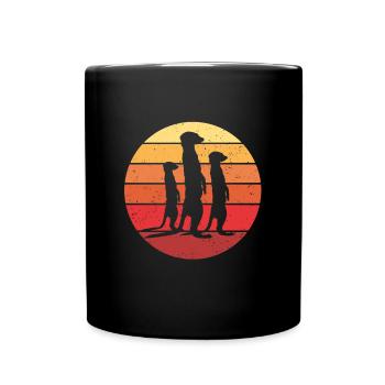 Meerkat retro vintage - Full Colour Mug - black - Front