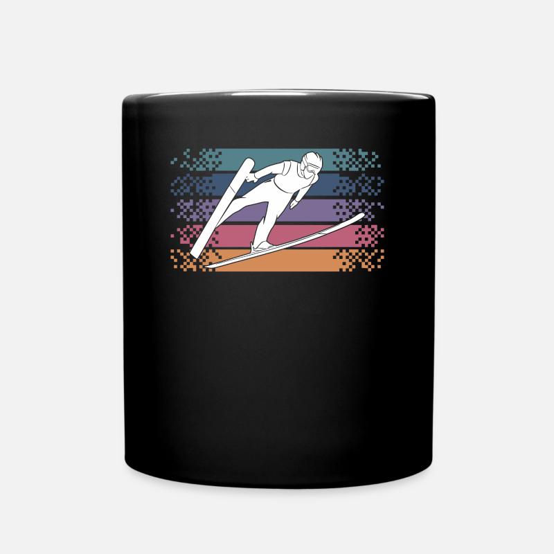 Saut à ski rétro vintage - Mug uni - noir