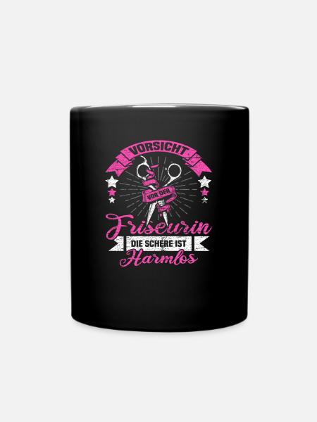 Friseurin Harmlos - Tasse einfarbig - Schwarz