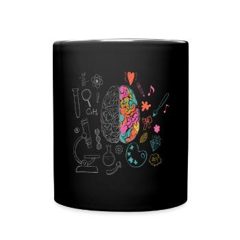 Physics teacher Chemistry Colorful brain gift - Full Colour Mug - black - Front