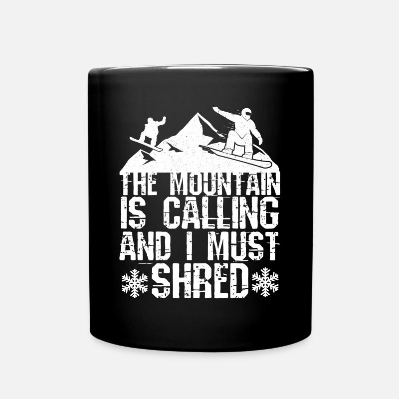Snowboard Snowboarder Shred Weiß - Tasse einfarbig - Schwarz