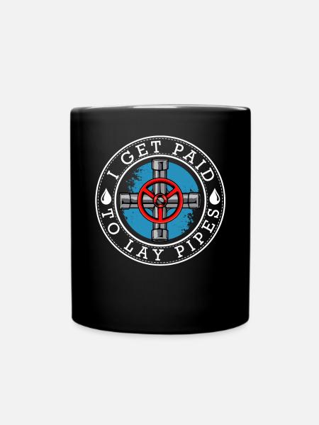 Rohrwerk-Statement mit Ventilrad - Tasse einfarbig - Schwarz