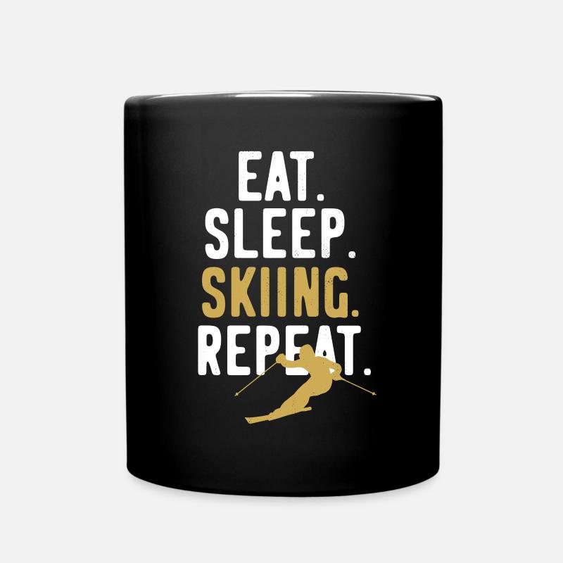 Ski Skiurlaub Ski Repeat - Tasse einfarbig - Schwarz