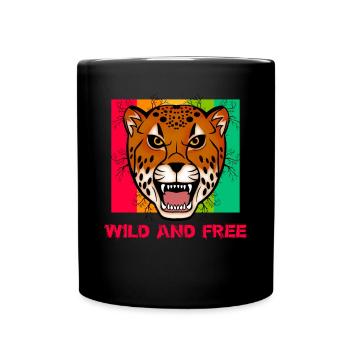 Wild and Free tiger - Full Colour Mug - black - Front