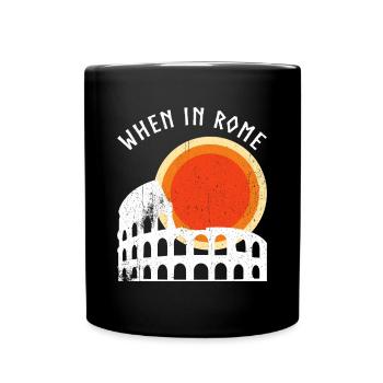 Sonnenuntergang über das Kolosseum - Tasse einfarbig - Schwarz - Vorne