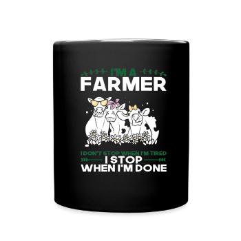 Farmer Saying Gift - Full Colour Mug - black - Front