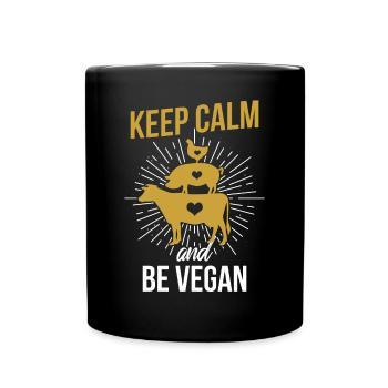 Vegan Vegan Vegan Rester tranquille - Mug uni - noir - Devant
