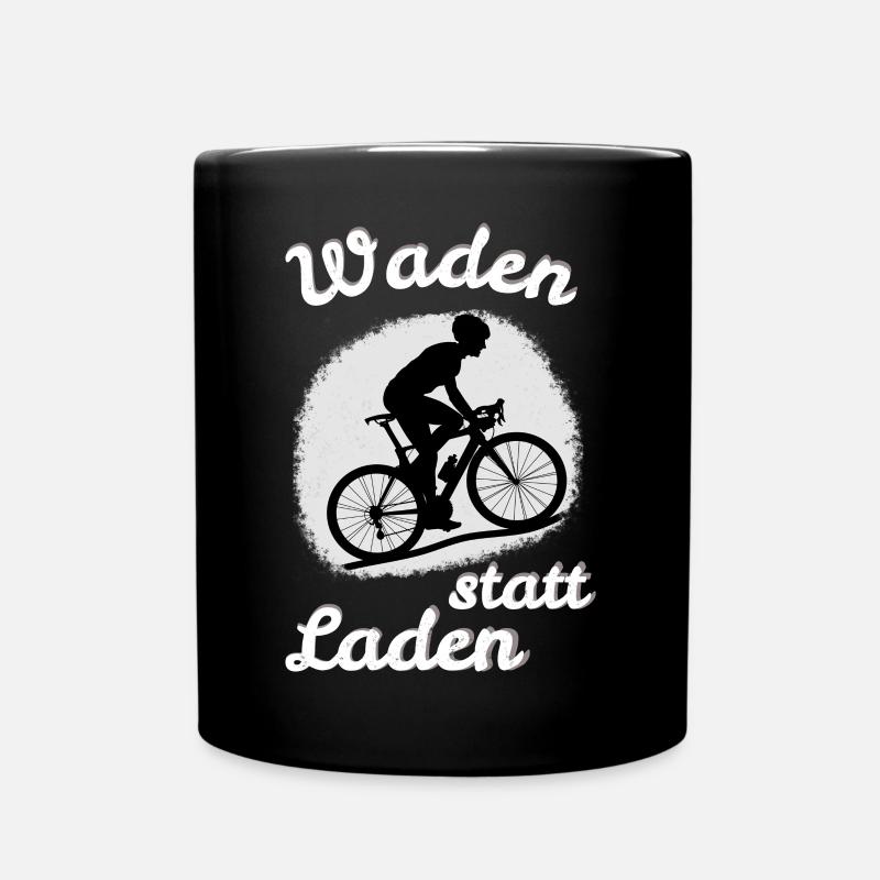 Waden Statt Laden - Fahrradfahrer Gegen E-Bikes - Tasse einfarbig - Schwarz