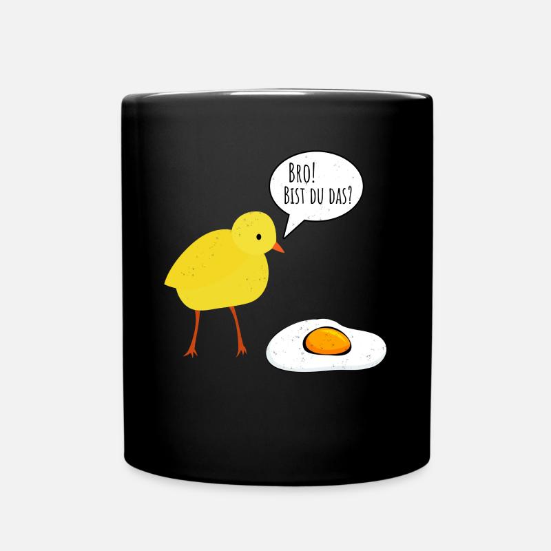 Bro Bist Du Das - Küken Spiegelei Witz Hühner Fan - Tasse einfarbig - Schwarz