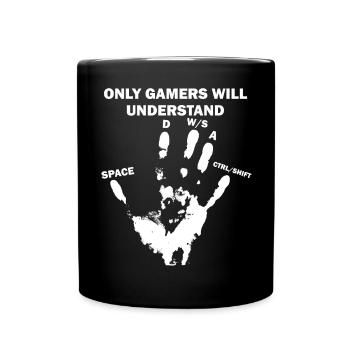 PC Gamer Hand - Tasse einfarbig - Schwarz - Vorne
