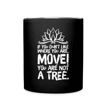 Yoga Méditation Spiritualité Arbre Blanc - Mug uni - noir - Devant