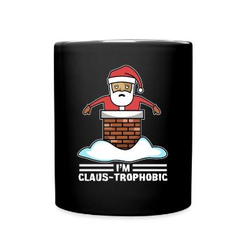 Weihnachtsmann Schornstein Im Claus-trophobic - Tasse einfarbig - Schwarz - Vorne