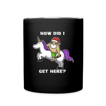 Weihnachtsmann Bier Einhorn bin ich hergekommen - Tasse einfarbig - Schwarz - Vorne