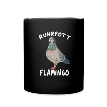 Ruhrpott Flamingo pigeon mining - Full Colour Mug - black - Front
