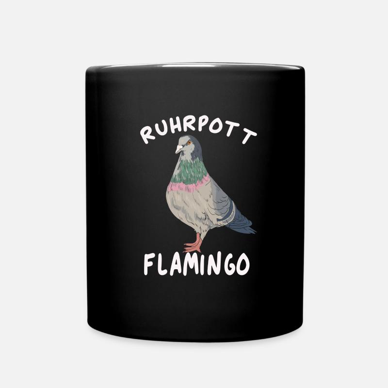 Ruhrpott Flamingo Taube - Tasse einfarbig - Schwarz