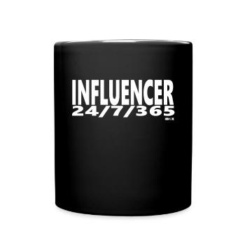Influencer Influence Word Instagram youtube online - Full Colour Mug - black - Front