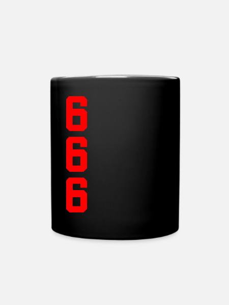 666 Hemd - Tasse einfarbig - Schwarz