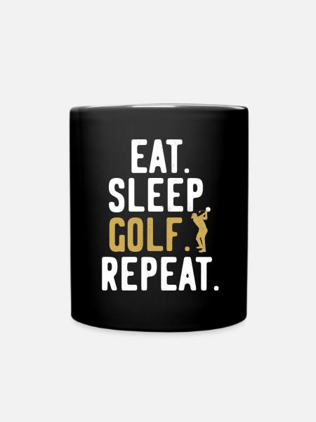 Golf Golfplatz Golfer Repeat - Tasse einfarbig - Schwarz