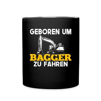 Excavator driver sayings excavator excavator operator construction site - Full Colour Mug - black - Front